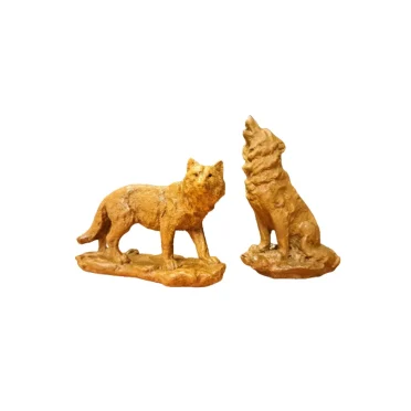 Coppia di Lupi – Scultura in Noce